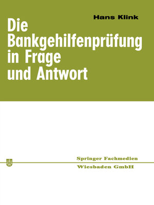 cover image of Die Bankgehilfenprüfung in Frage und Antwort